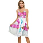 Two Snowmen, Sleeveless Tie Front Chiffon Dress