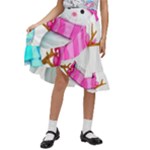 Two Snowmen, Kids  Ruffle Flared Wrap Midi Skirt