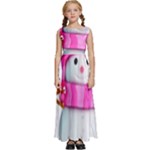 Two Snowmen, Kids  Satin Sleeveless Maxi Dress