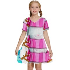 Kids  Short Sleeve Tiered Mini Dress 