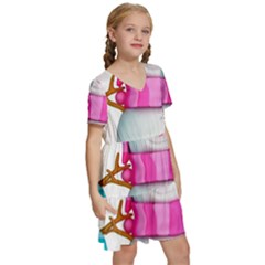 Kids  Short Sleeve Tiered Mini Dress 