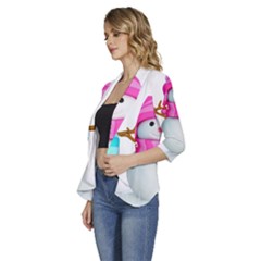 Women s 3/4 Sleeve Ruffle Edge Open Front Jacket 