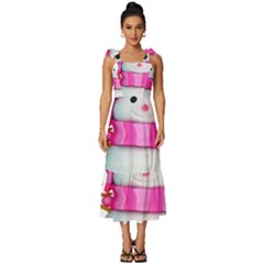 Tie-Strap Tiered Midi Chiffon Dress 