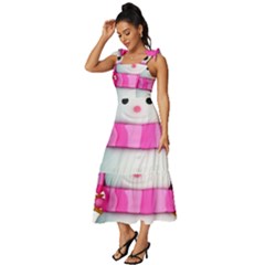 Tie-Strap Tiered Midi Chiffon Dress 