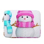 Two Snowmen, 14  Vertical Laptop Sleeve Case With Pocket