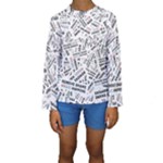 Embrace The Magic Inspirational Phrase Pattern Kids  Long Sleeve Swimwear