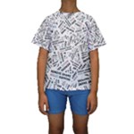 Embrace The Magic Inspirational Phrase Pattern Kids  Short Sleeve Swimwear