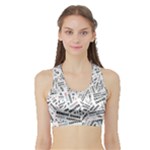 Embrace The Magic Inspirational Phrase Pattern Sports Bra with Border