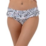 Embrace The Magic Inspirational Phrase Pattern Frill Bikini Bottoms