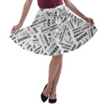 Embrace The Magic Inspirational Phrase Pattern A-line Skater Skirt