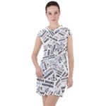 Embrace The Magic Inspirational Phrase Pattern Drawstring Hooded Dress