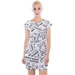 Embrace The Magic Inspirational Phrase Pattern Cap Sleeve Bodycon Dress