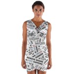 Embrace The Magic Inspirational Phrase Pattern Wrap Front Bodycon Dress