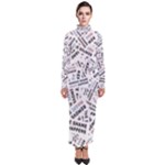 Embrace The Magic Inspirational Phrase Pattern Turtleneck Maxi Dress