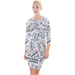 Embrace The Magic Inspirational Phrase Pattern Quarter Sleeve Hood Bodycon Dress