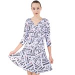 Embrace The Magic Inspirational Phrase Pattern Quarter Sleeve Front Wrap Dress