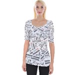 Embrace The Magic Inspirational Phrase Pattern Wide Neckline T-Shirt