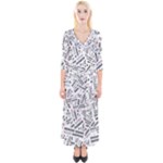 Embrace The Magic Inspirational Phrase Pattern Quarter Sleeve Wrap Maxi Dress