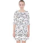 Embrace The Magic Inspirational Phrase Pattern Quarter Sleeve Pocket Dress