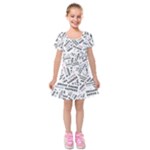 Embrace The Magic Inspirational Phrase Pattern Kids  Short Sleeve Velvet Dress