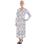 Embrace The Magic Inspirational Phrase Pattern Velvet Maxi Wrap Dress