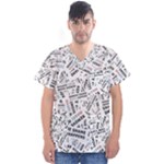 Embrace The Magic Inspirational Phrase Pattern Men s V-Neck Scrub Top