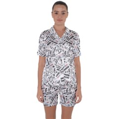 Satin Short Sleeve Pajamas Set 