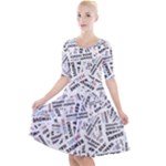 Embrace The Magic Inspirational Phrase Pattern Quarter Sleeve A-Line Dress