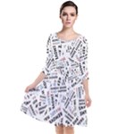 Embrace The Magic Inspirational Phrase Pattern Quarter Sleeve Waist Band Dress