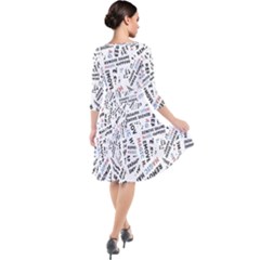 Quarter Sleeve Waist Band Dress 