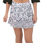 Embrace The Magic Inspirational Phrase Pattern Fishtail Mini Chiffon Skirt