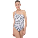 Embrace The Magic Inspirational Phrase Pattern Classic One Shoulder Swimsuit