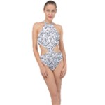 Embrace The Magic Inspirational Phrase Pattern Halter Side Cut Swimsuit