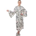 Embrace The Magic Inspirational Phrase Pattern Maxi Velvet Kimono