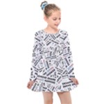 Embrace The Magic Inspirational Phrase Pattern Kids  Long Sleeve Dress