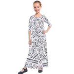 Embrace The Magic Inspirational Phrase Pattern Kids  Quarter Sleeve Maxi Dress