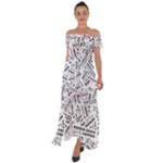 Embrace The Magic Inspirational Phrase Pattern Off Shoulder Open Front Chiffon Dress