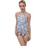 Embrace The Magic Inspirational Phrase Pattern Go with the Flow One Piece Swimsuit