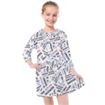 Embrace The Magic Inspirational Phrase Pattern Kids  Quarter Sleeve Shirt Dress