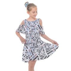 Kids  Shoulder Cutout Chiffon Dress 