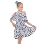 Embrace The Magic Inspirational Phrase Pattern Kids  Shoulder Cutout Chiffon Dress