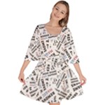 Embrace The Magic Inspirational Phrase Pattern Velour Kimono Dress