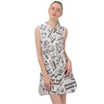 Embrace The Magic Inspirational Phrase Pattern Sleeveless Shirt Dress