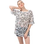 Embrace The Magic Inspirational Phrase Pattern Oversized Chiffon Top