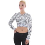 Embrace The Magic Inspirational Phrase Pattern Long Sleeve Cropped Velvet Jacket