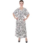 Embrace The Magic Inspirational Phrase Pattern V-Neck Boho Style Maxi Dress