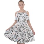 Embrace The Magic Inspirational Phrase Pattern Cut Out Shoulders Dress