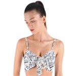 Embrace The Magic Inspirational Phrase Pattern Woven Tie Front Bralet