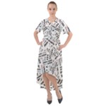 Embrace The Magic Inspirational Phrase Pattern Front Wrap High Low Dress