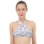 Embrace The Magic Inspirational Phrase Pattern High Neck Bikini Top